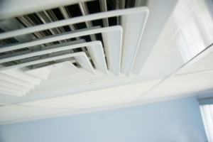 air condition vent in office ceiling close up